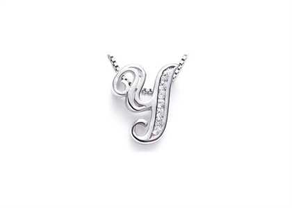 Rhodium Plated | Alphabet Pendants